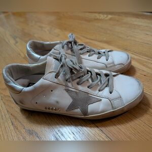 Golden Goose SuperStar Leather Sneaker White/Silver EU 38 US 8 Made in Italy!